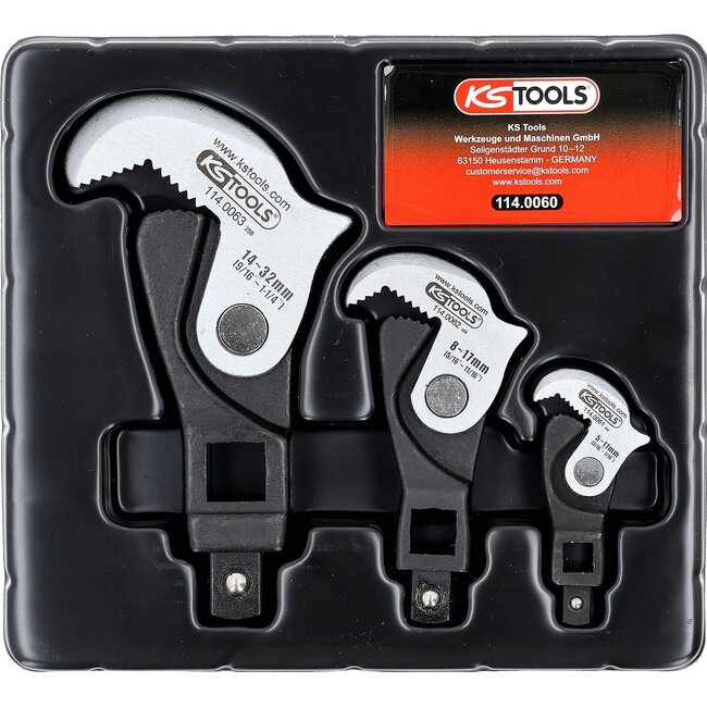 KS Tools 1/4" + 3/8" + 1/2" Multifunktions-Schlüssel-Satz, 3-tlg - 114.0060