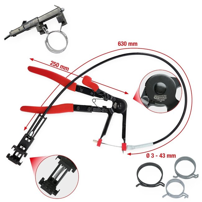 KS Tools Universal hose clamp pliers (bowden cable), 630mm - 115.0908