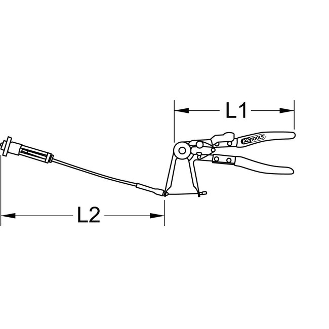KS Tools Pince universele pour colliers auto-serrants avec câble Bowden, 630mm - 115.0908