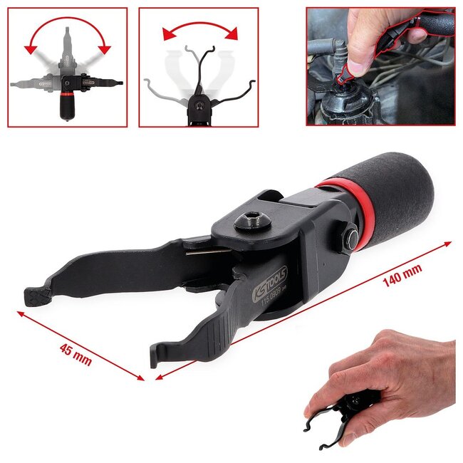 KS Tools Unlocking tool with revolving head for quick couplings - 115.0909