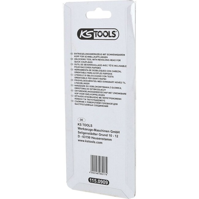 KS Tools Outil de déverrouillage avec tête inclinable pour raccords rapides - 115.0909