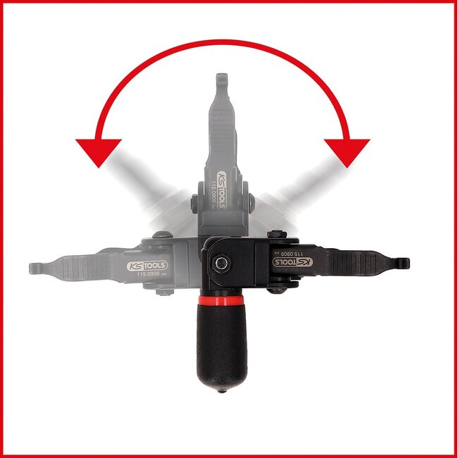 KS Tools Unlocking tool with revolving head for quick couplings - 115.0909