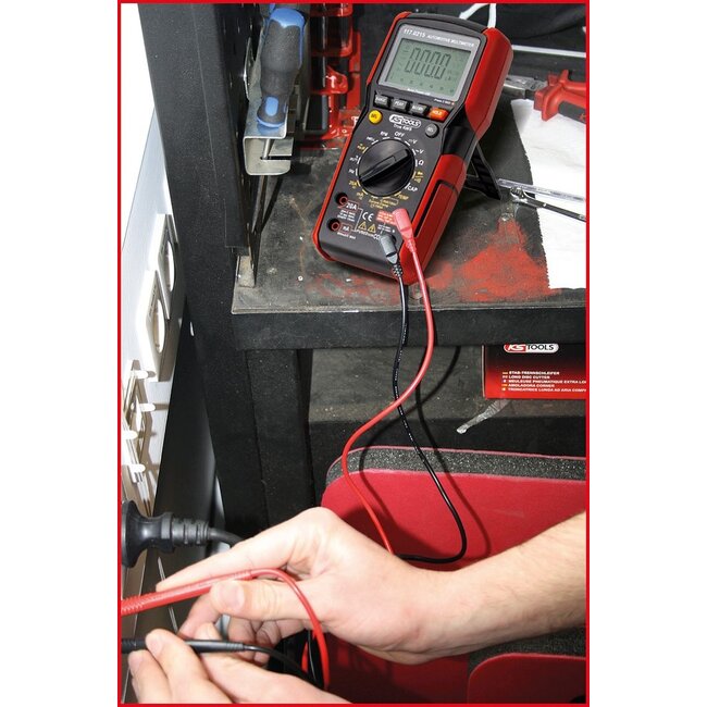 KS Tools Digitale multimeter incl. testpennen met geïntegreerde slagbescherming - 117.0215