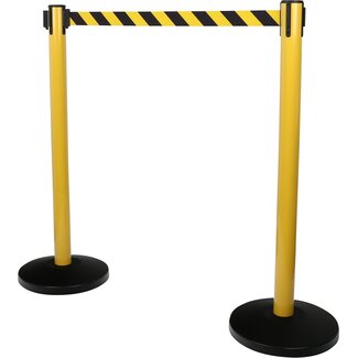 KS Tools Poteau à sangle de délimitation, sangle noire-jaune