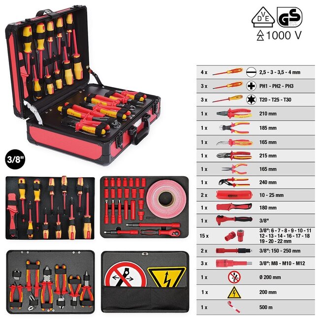 KS Tools Insulated tool set for hybrid and electric vehicles, 43 pcs - 117.1890