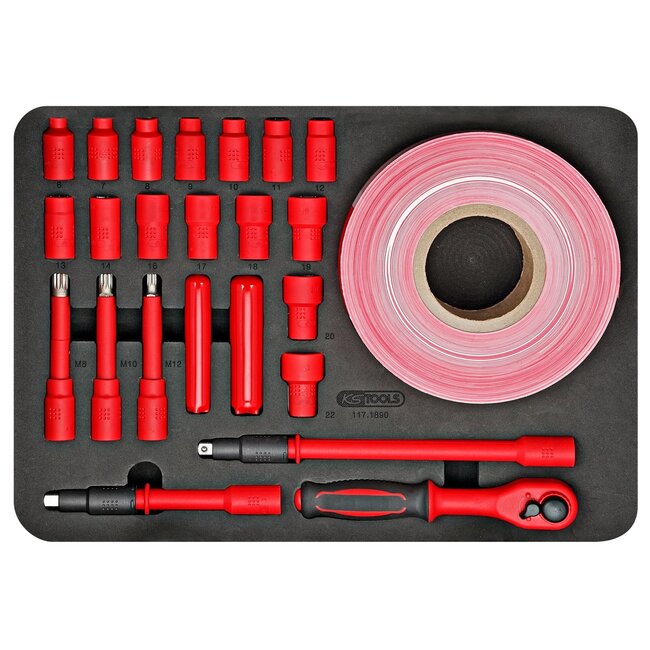 KS Tools Isolierter Werkzeug-Satz für Hybrid- und Elektrofahrzeuge, 43-tlg - 117.1890
