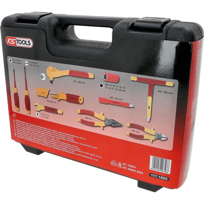 KS Tools Set d'outils isolés pour véhicules électriques et hybrides, 26 pcs - 117.1895