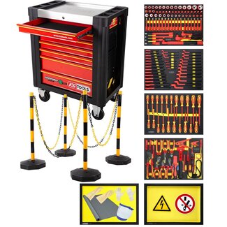 KS Tools PERFORMANCEplus gereedschapwagen e10 met 164 geïsoleerde gereedschappen voor hybride- en elektrische voertuigen