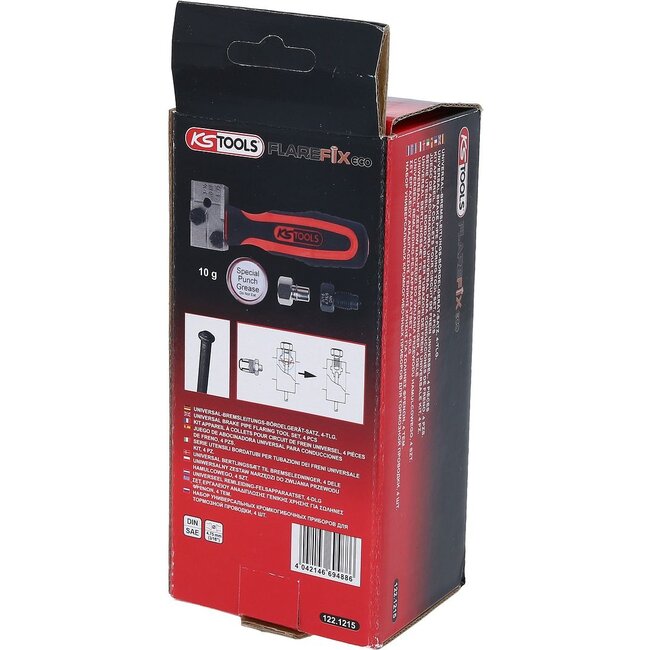 KS Tools FLAREFIXeco kit appareil à collets pour circuit de frein universel 4,75 mm, 4 pcs - 122.1215