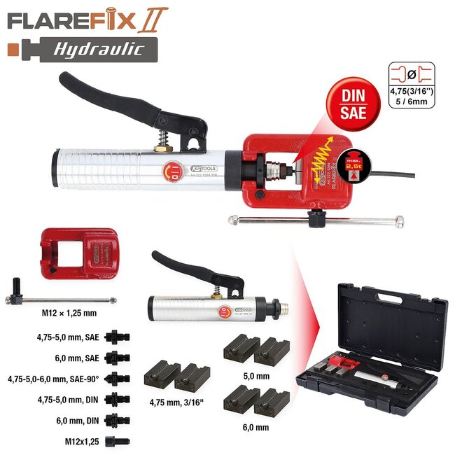 KS Tools Universele-remfelsset - Flarefix II - 11 delig - 122.1260