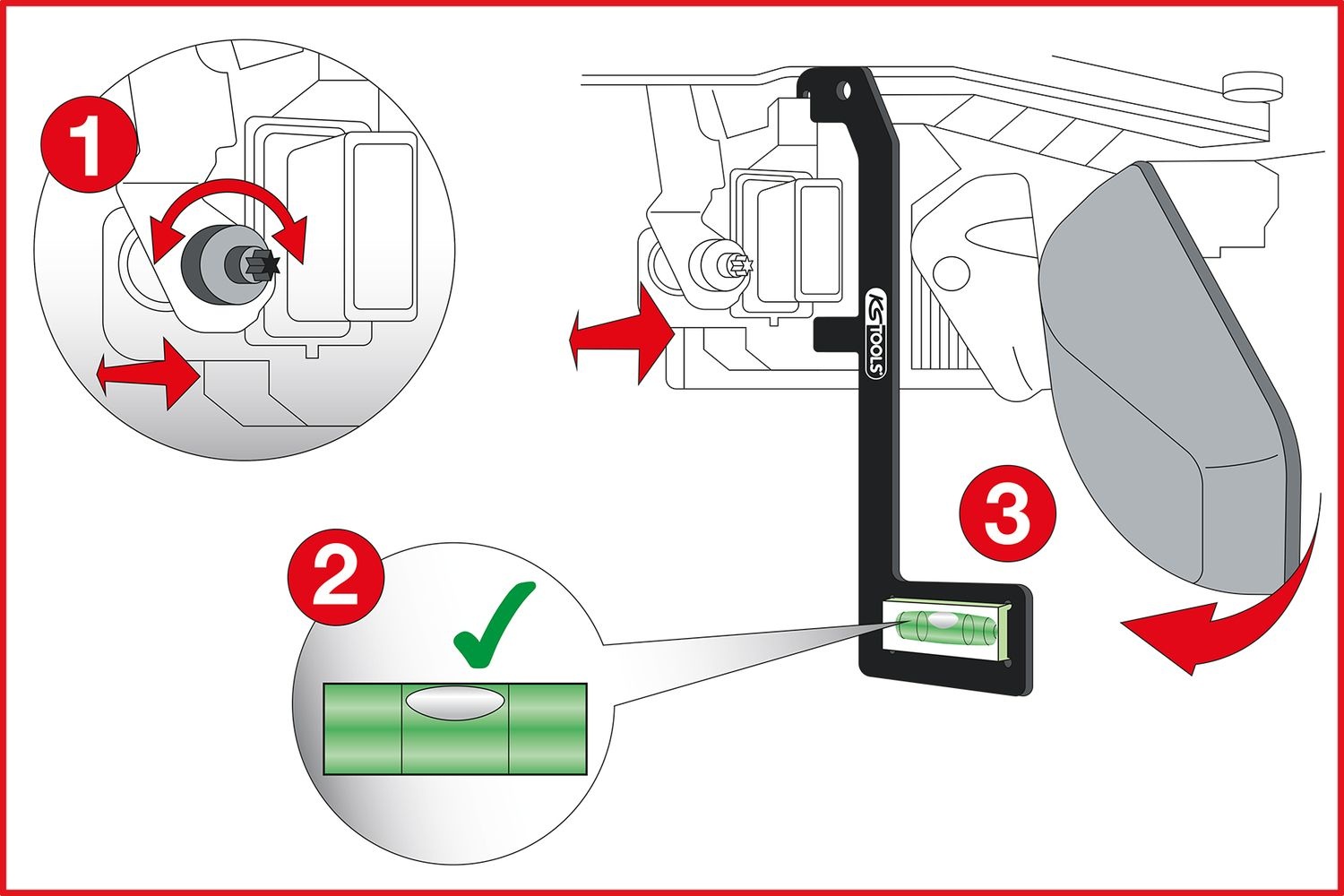 KS Tools Afstelgereedschap voor parkeerhulpcamera voor Volvo - 140.2153, foto 6 van 6