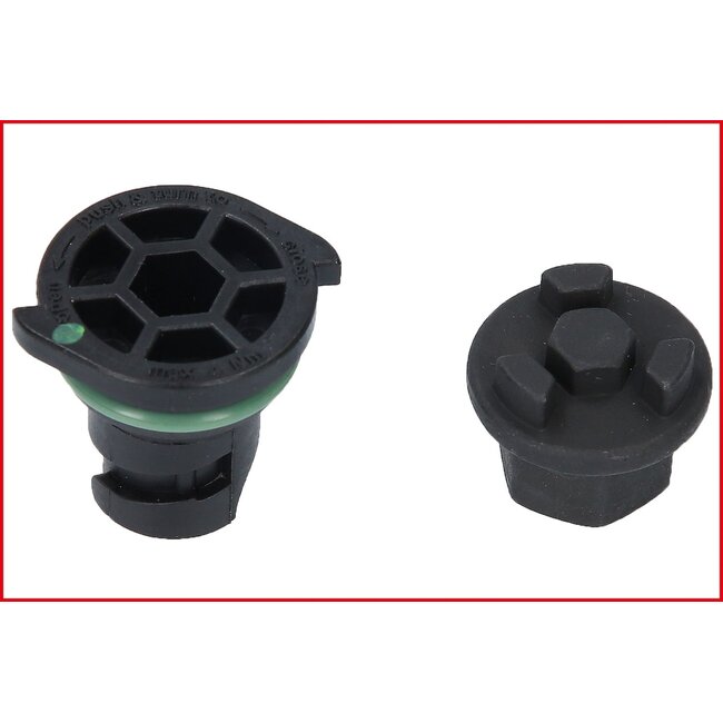 KS Tools 3/8" Öldienst-Spezialprofil-Satz für Kunststoff-Ölablassschrauben, 9-tlg - 150.1040