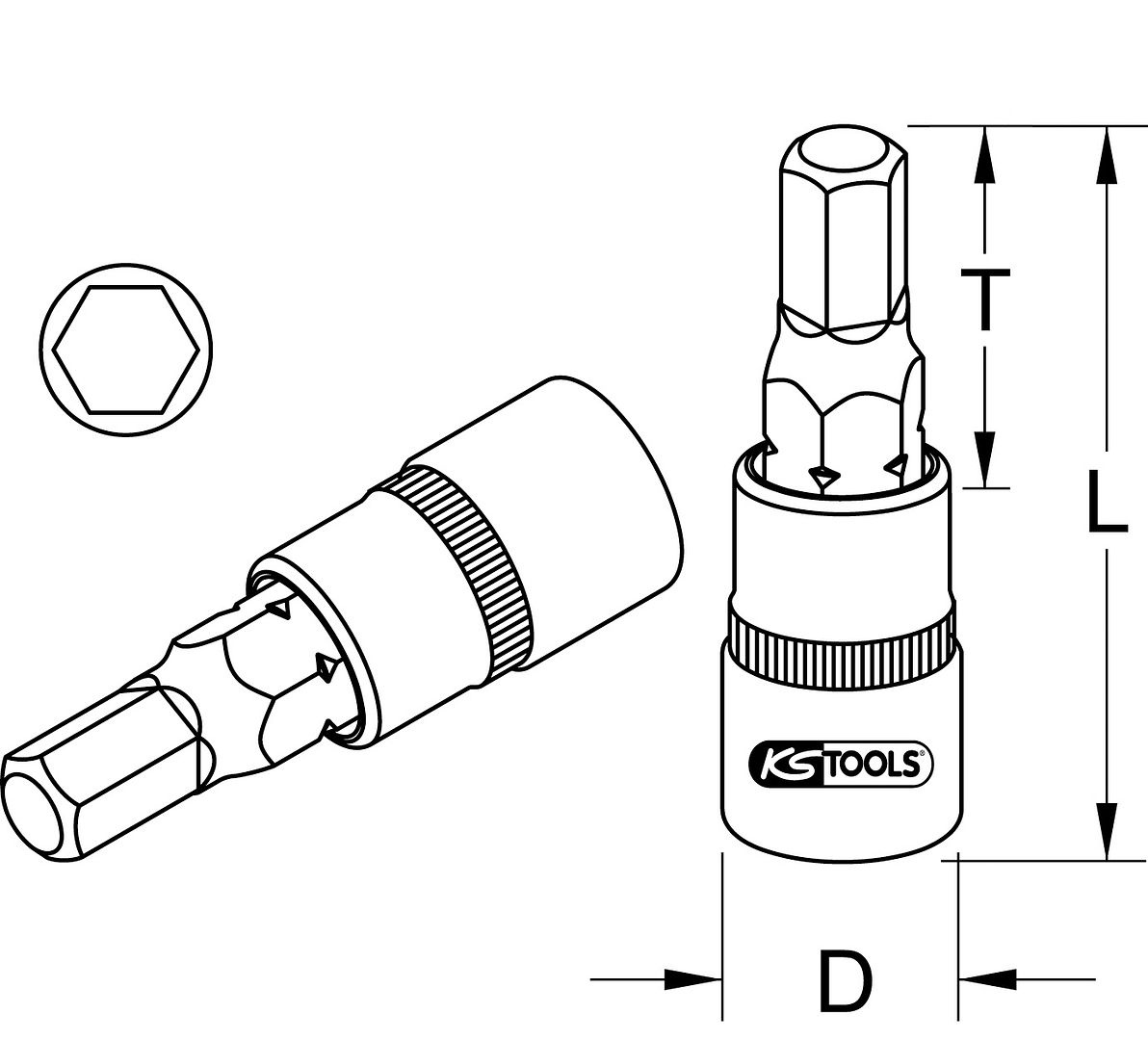 KS Tools 1/2" Bit-dopsleutel binnenzeskant voor HV batterijbevestigingen voor VAG - 16mm - 150.1301, foto 5 van 5