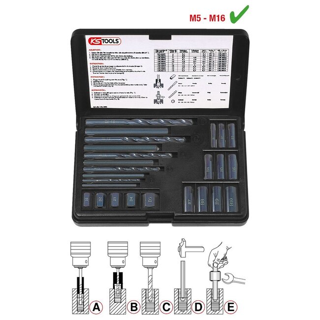 KS Tools Gewindeausdreh-Satz, 25-tlg - 150.1305