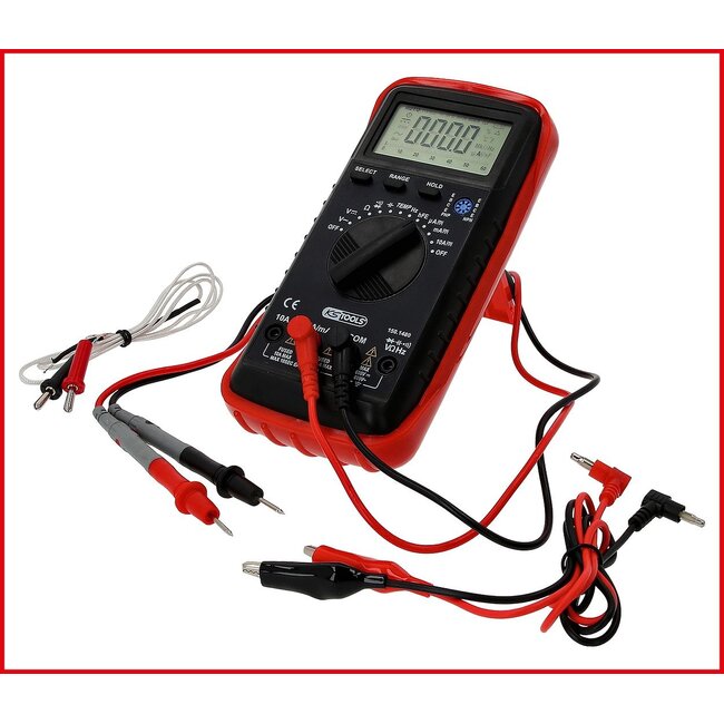 KS Tools Digital multimeter, including test prods and crocodile clamps - 150.1480