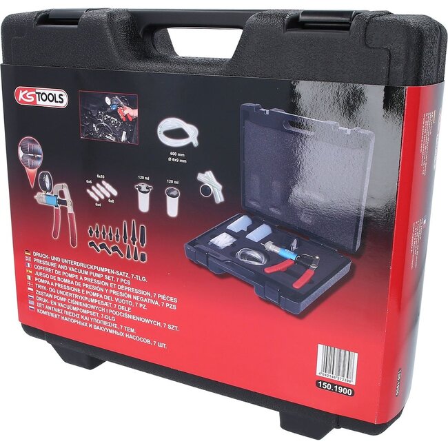 KS Tools Pressure and vacuum pump set, 7 pcs - 150.1900
