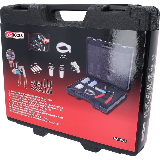 KS Tools Pressure and vacuum pump set, 7 pcs - 150.1900