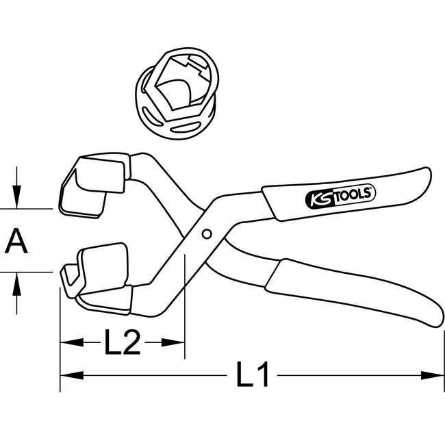 KS Tools Extracteur pour capuchons d&apos - 150.1995