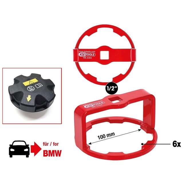 KS Tools 1/2" Radiateurdop-demontagegereedschap voor BMW - 150.2384