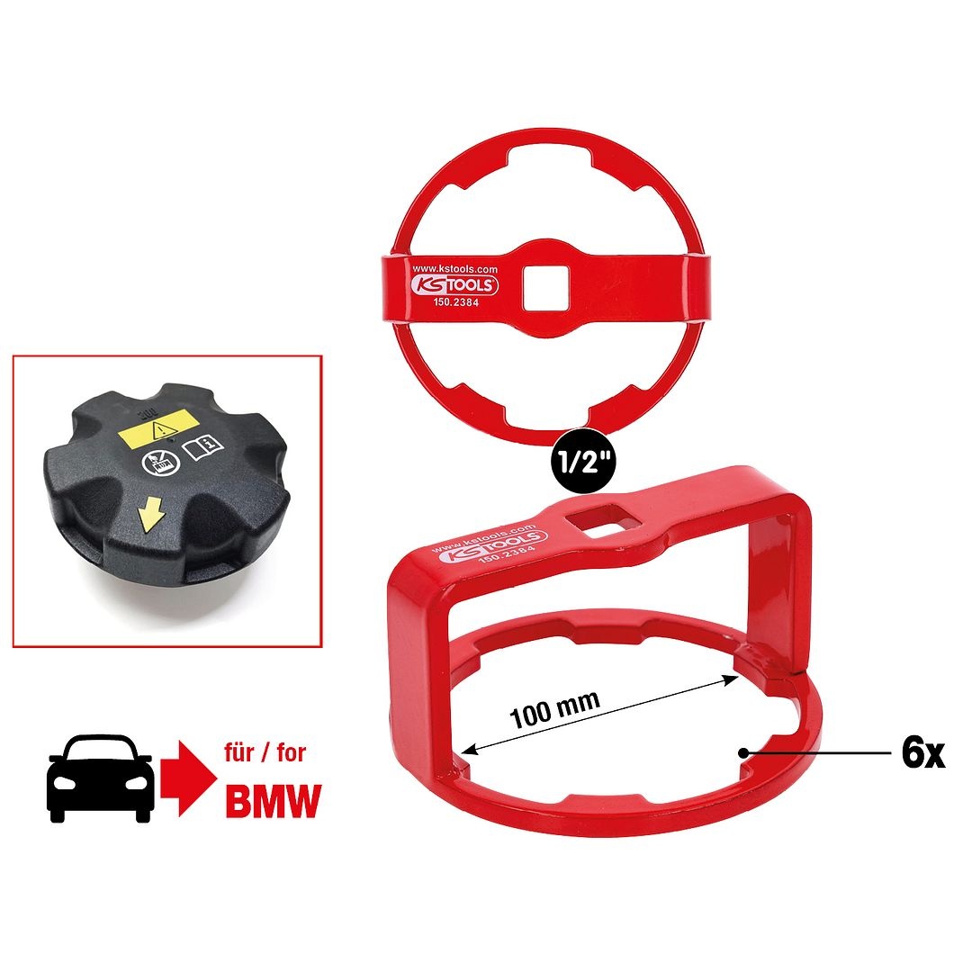 KS Tools 1/2" Radiateurdop-demontagegereedschap voor BMW - 150.2384, foto 2 van 6