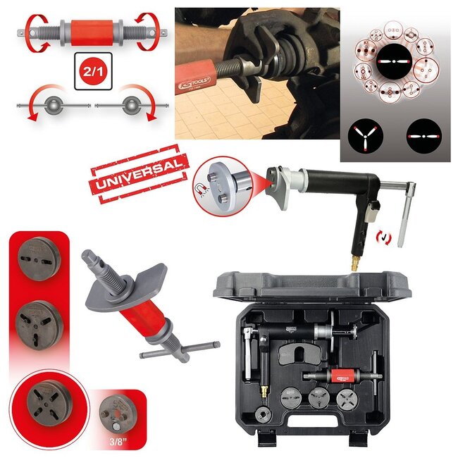 KS Tools Universal Bremskolben-Rückstell-Werkzeug-Satz, 8-tlg - 150.2440