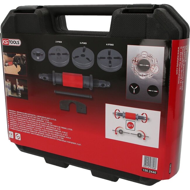 KS Tools Universal Bremskolben-Rückstell-Werkzeug-Satz, 8-tlg - 150.2440