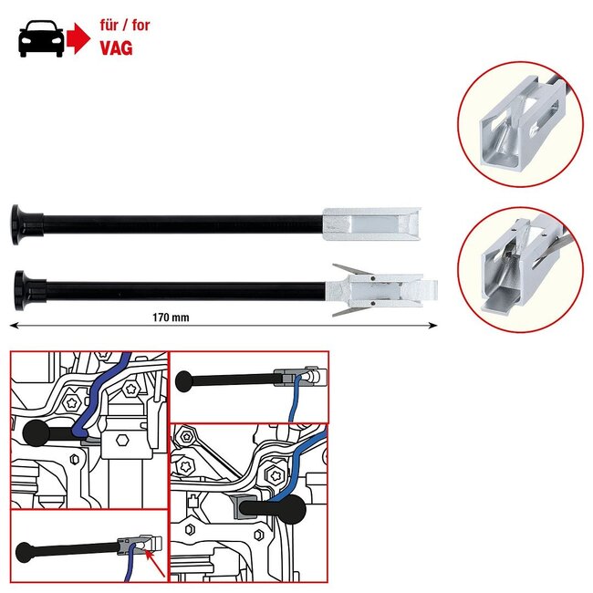 KS Tools Jeu d’outils de montage et de démontage pour le connecteur de mécatronique VAG DSG - 150.2495