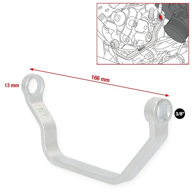 KS Tools Special socket wrench for intake manifold screw connections for VAG, 13 mm - 150.2518