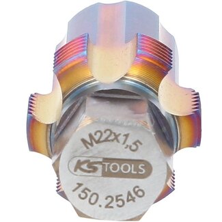 KS Tools Schroefdraadtap met geleidepen voor roetfiltersonden - M22 x 1,5