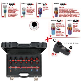 KS Tools Master repair tool set for exhaust gas probes, 12 pcs