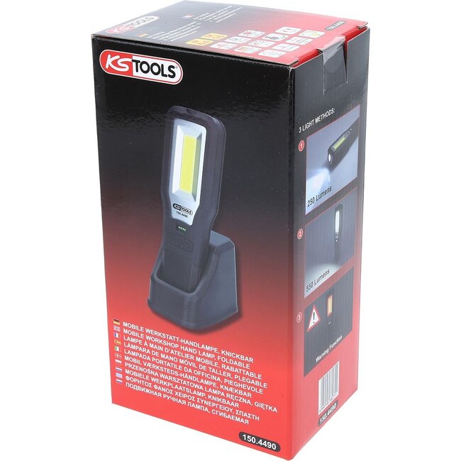 KS Tools Mobile workshop hand lamp, foldable, 550 lumen - 150.4490