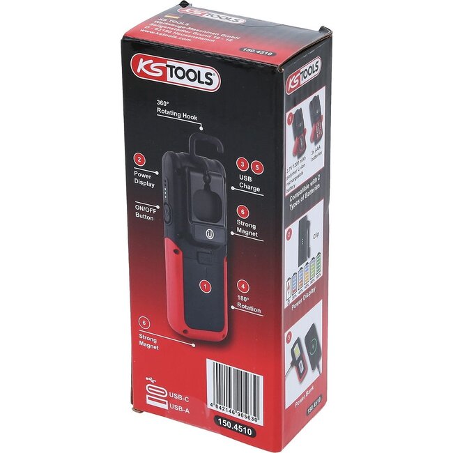KS Tools Mobile Werkstatt-Handlampe, knickbar, 500 Lumen - 150.4510