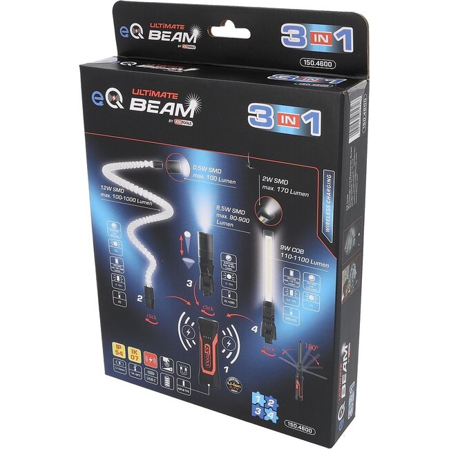 KS Tools Jeu de lampes de chantier Quick-Lock eQi UltimateBEAM, 4 pcs - 150.4600