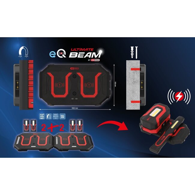 KS Tools eQi UltimateBEAM charging pad with two charging points - 150.4611