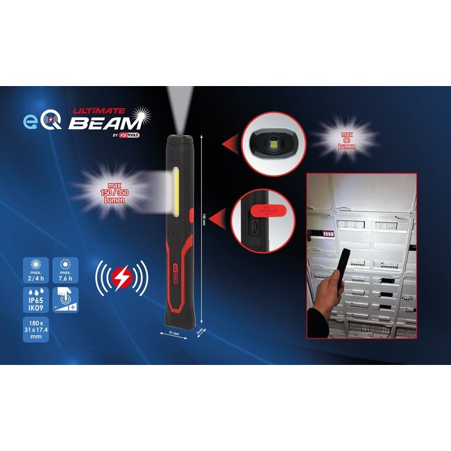 KS Tools eQiUltimateBEAM Handleuchte slim 350 Lumen - 150.4620