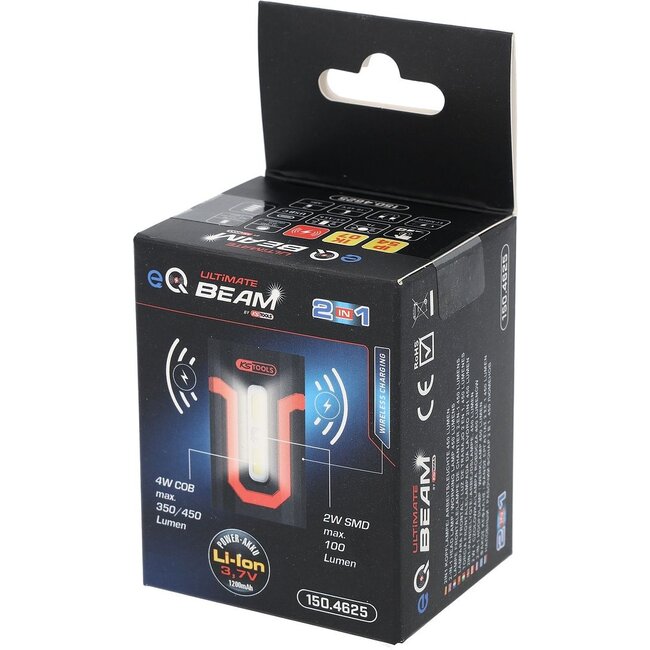 KS Tools Lampe frontale/lampe de chantier 2-en-1 eQi UltimateBEAM 450 lumens - 150.4625