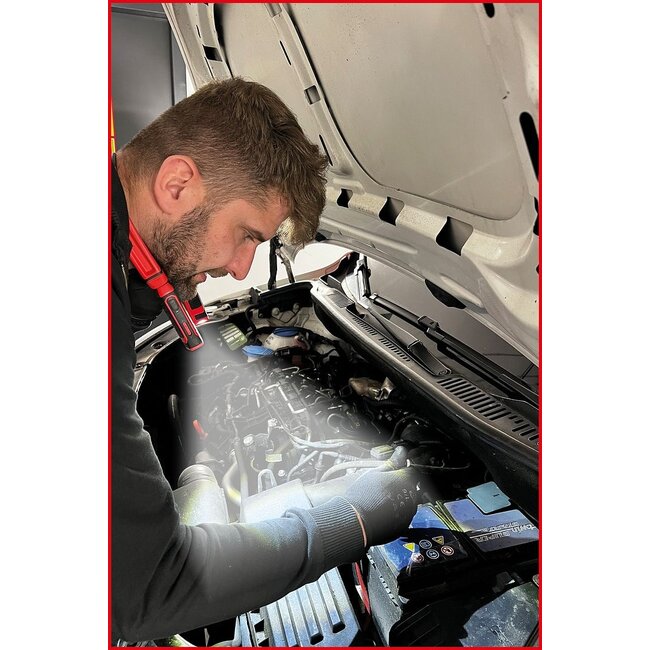 KS Tools eQi UltimateBEAM 2in1 neckband lamp with two removable work lights 180 lumen each - 150.4630