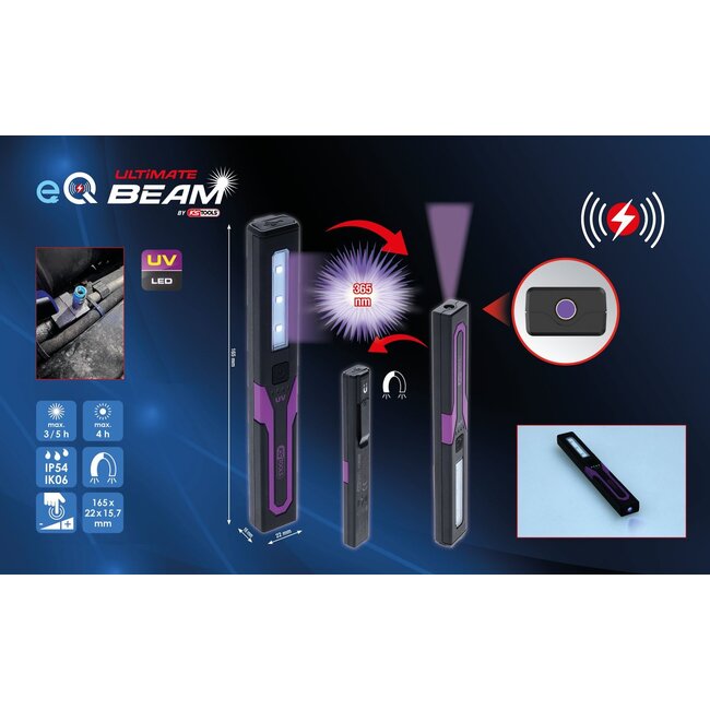KS Tools eQi UltimateBEAM UV leak detector lamp 365 nm - 150.4641