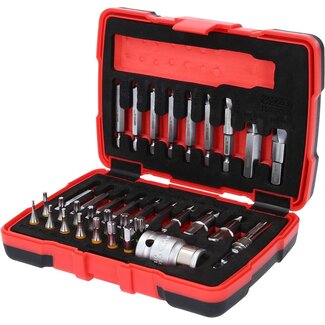 KS Tools 1/4" + 10 mm Torx and hexagonal screw extractor set, 34 pcs