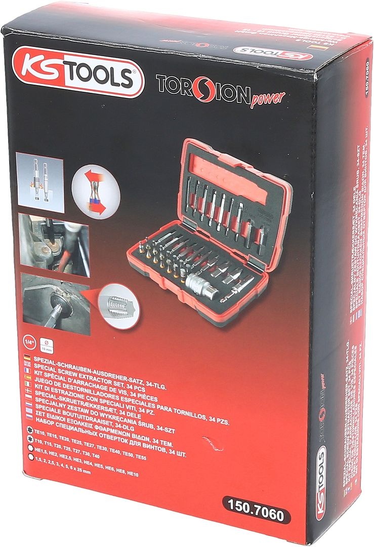 KS Tools 1/4" + 10 mm Torx- en inbusboutuitdraaiset - 34 - delig - 150.7060, foto 4 van 6