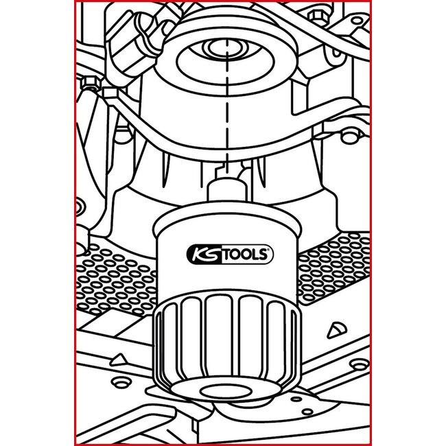KS Tools 1/2" Ölfilterschlüssel Ø 74 mm / 15 Rillen für Opel - 150.9115