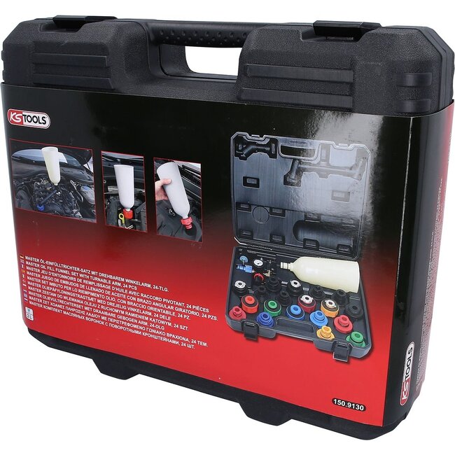 KS Tools MASTER Set olievultrechters met draaibare hals - 24 - delig - 150.9130