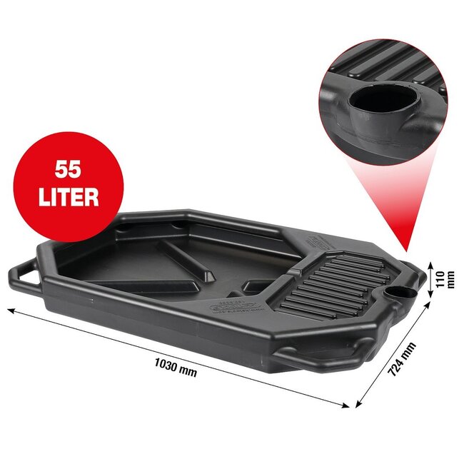 KS Tools Drain pan 55 liter, extra flat, 1030x724mm - 150.9358