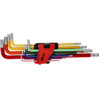 KS Tools Jeu de clés Torx coudées à têtes sphériques, très longue, 9 pcs