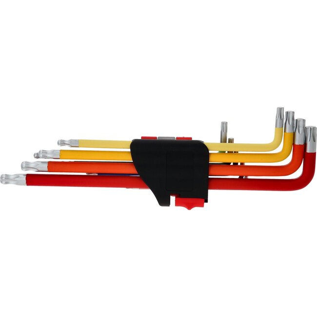 KS Tools Kugelkopf-Torx-Winkelstiftschlüssel-Satz, extra lang, 9-tlg - 151.5210