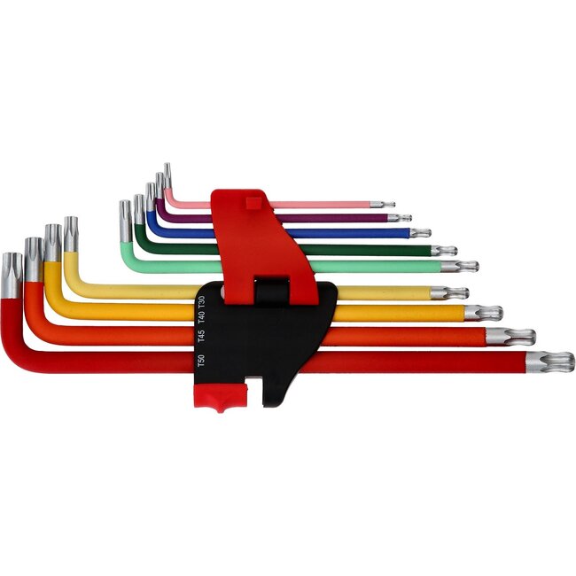 KS Tools Haakse Torx-inbussleutelset met kogelkop - extra lang - 9 - delig - 151.5210