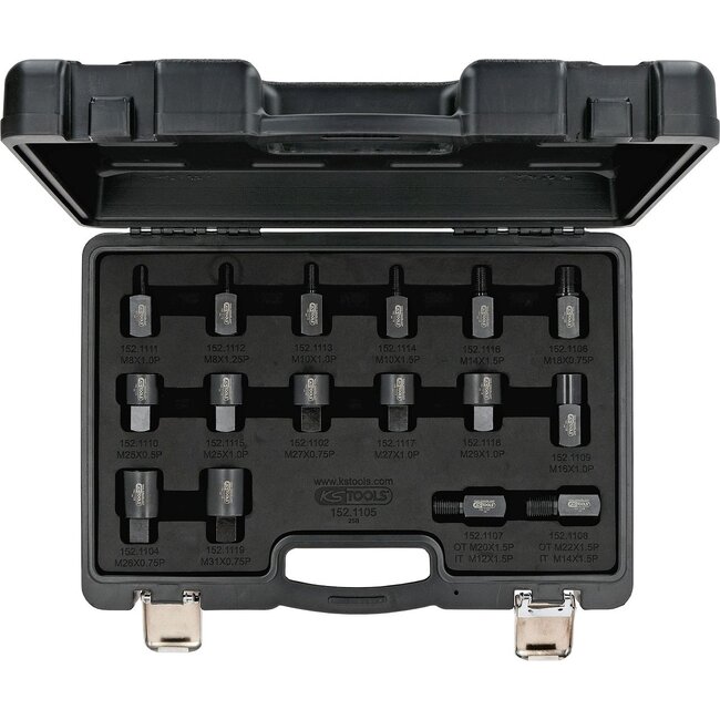 KS Tools Inschroefadapterset voor injectortrekker - 16 - delig - 152.1105