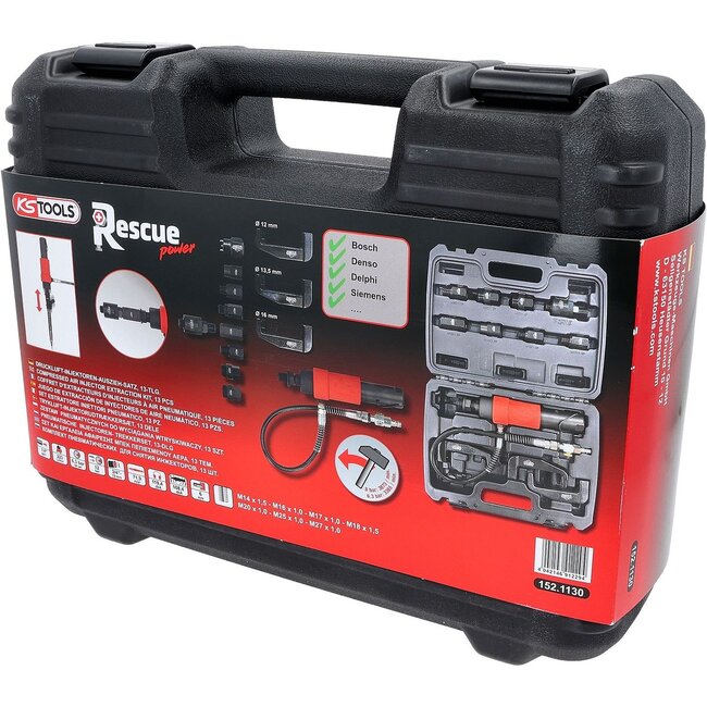 KS Tools Druckluft Injektoren-Auszieher-Satz, 13-tlg - 152.1130