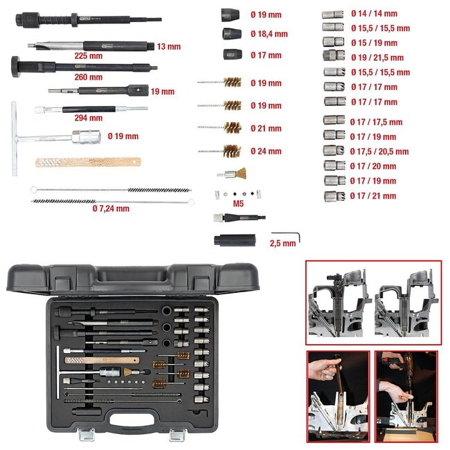 KS Tools Master Injector density seat cleaningset, 40 pcs  - 152.1210