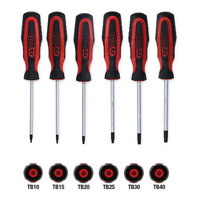 KS Tools ERGOTORQUEplus screwdriver set Torx, 6 pcs tamperproof - 159.0040